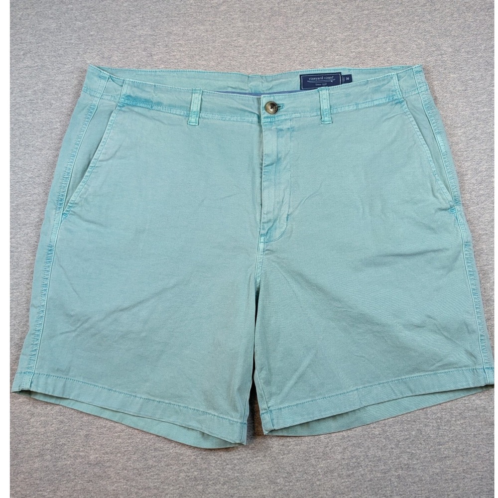 Vineyard Vines Mens Island Short 36 Teal Blue Chino Cotton Stretch 1H000019